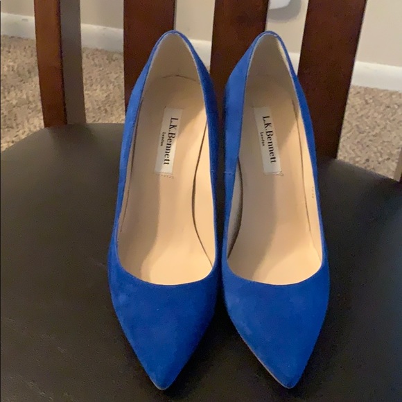 LK Bennett Shoes - L.K. BENNETT FERN BLUE SUEDE HEELS 36 5.5